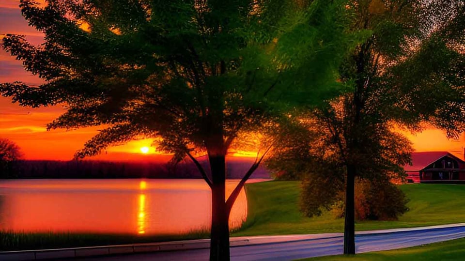 small-town-lake-sunset