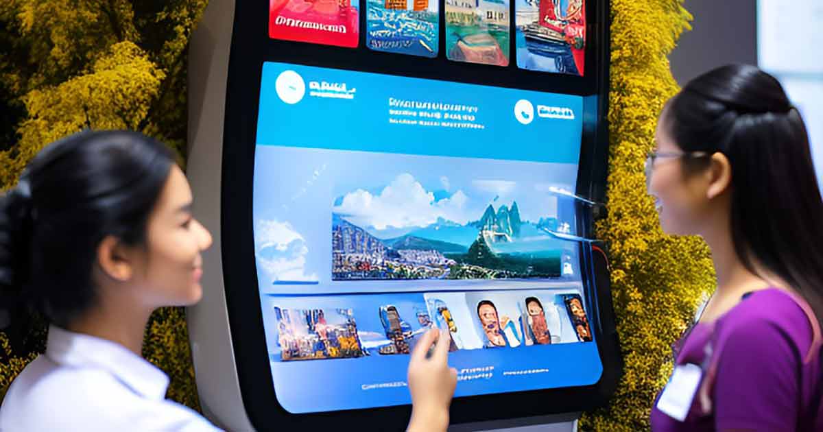 Visitors can explore local attractions using interactive displays and augmented reality